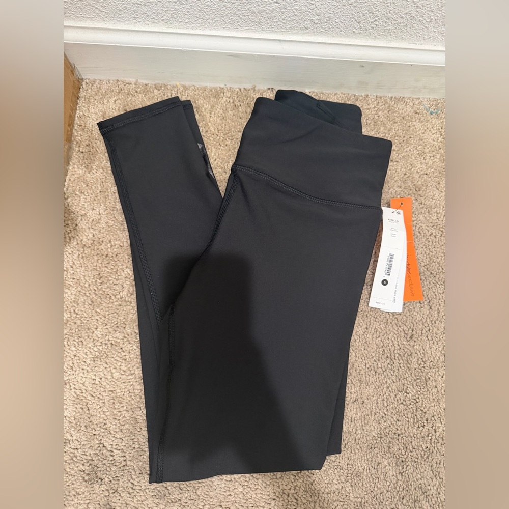 “New” Aqua by bloomingdales Black High-Waist Leggings sizeXS & SizeS